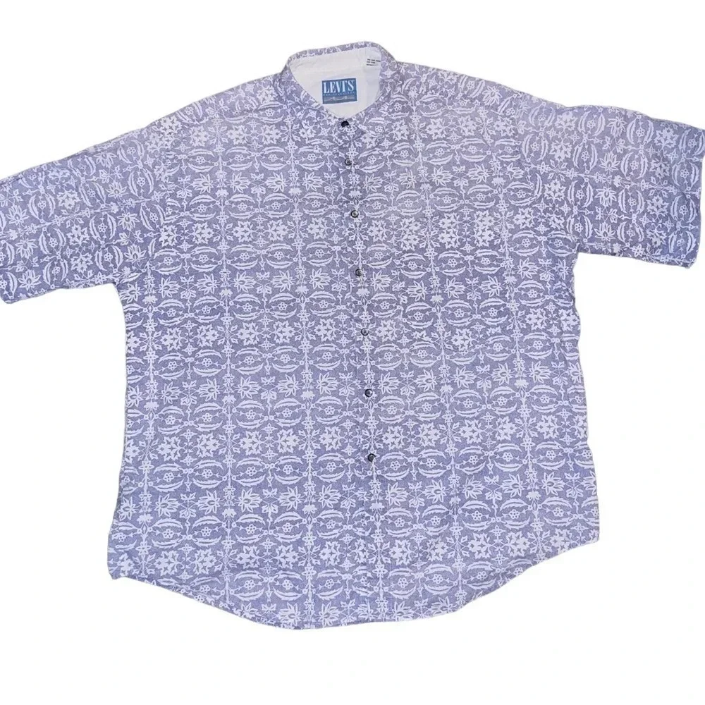 Levi's San Francisco Vintage Floral Button Down Cotton Shirt Mens Size XL Retro